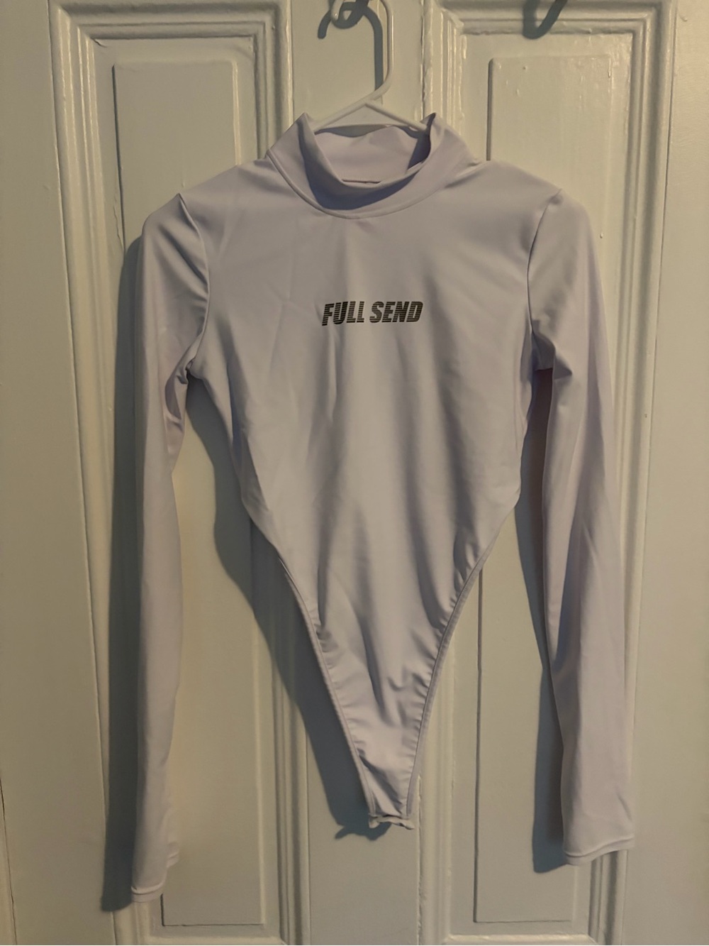 Full Send Women's Long-Sleeve Bodysuit in White